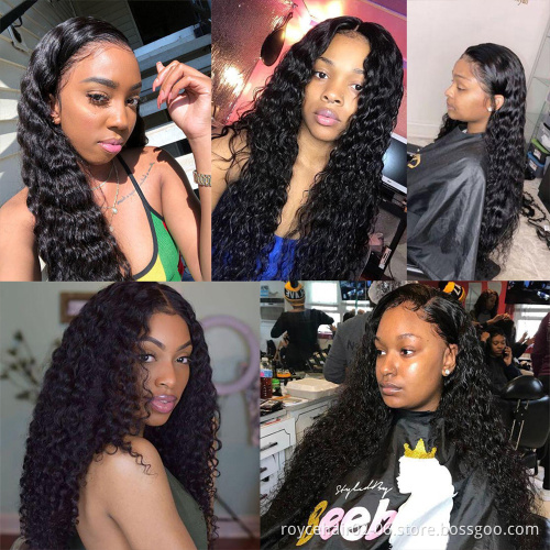 Bresilienne Human Hair Deep Wave Full Lace Front Wigs